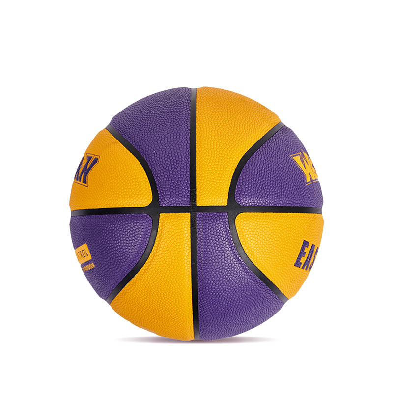 Aangepast logo kleurblokkeerde vocht-absorberende pu lederen zachte basketbalbal voor tiener volwassene