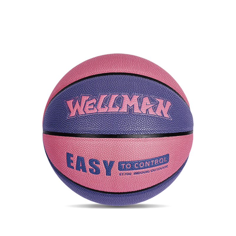 Aangepast logo kleurblokkeerde vocht-absorberende pu lederen zachte basketbalbal voor tiener volwassene