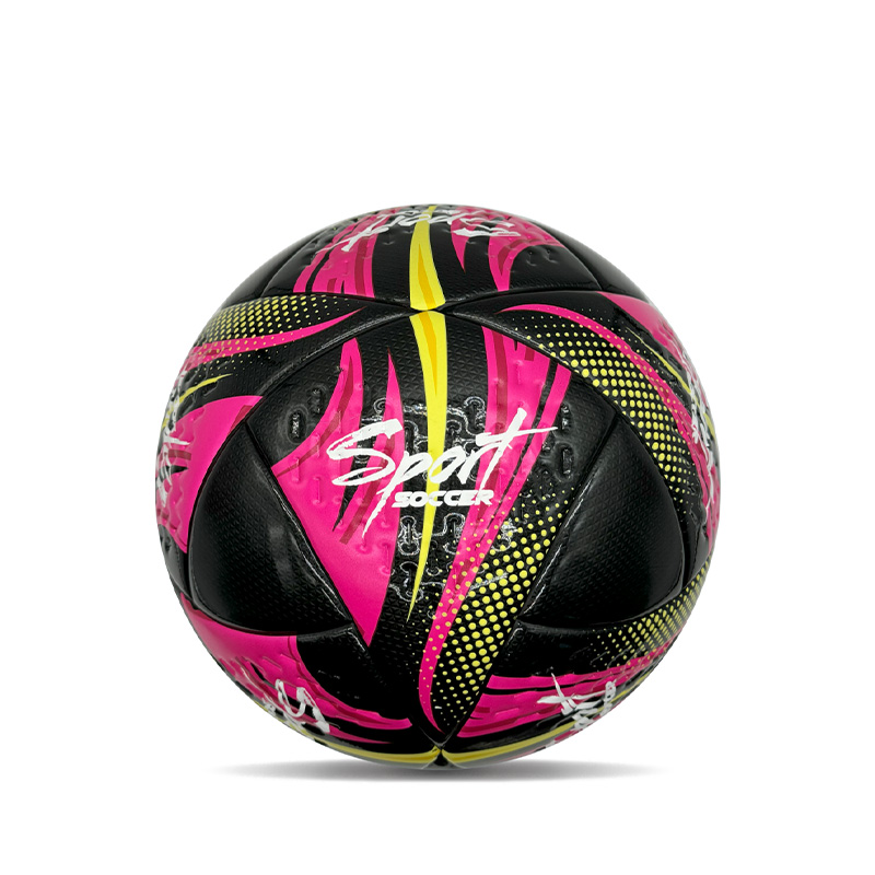 Speciaal type glanzende dubbele spiegel PU Aangepast Personaliseerde voetbal Bal Maat 5 Pink Gift Football