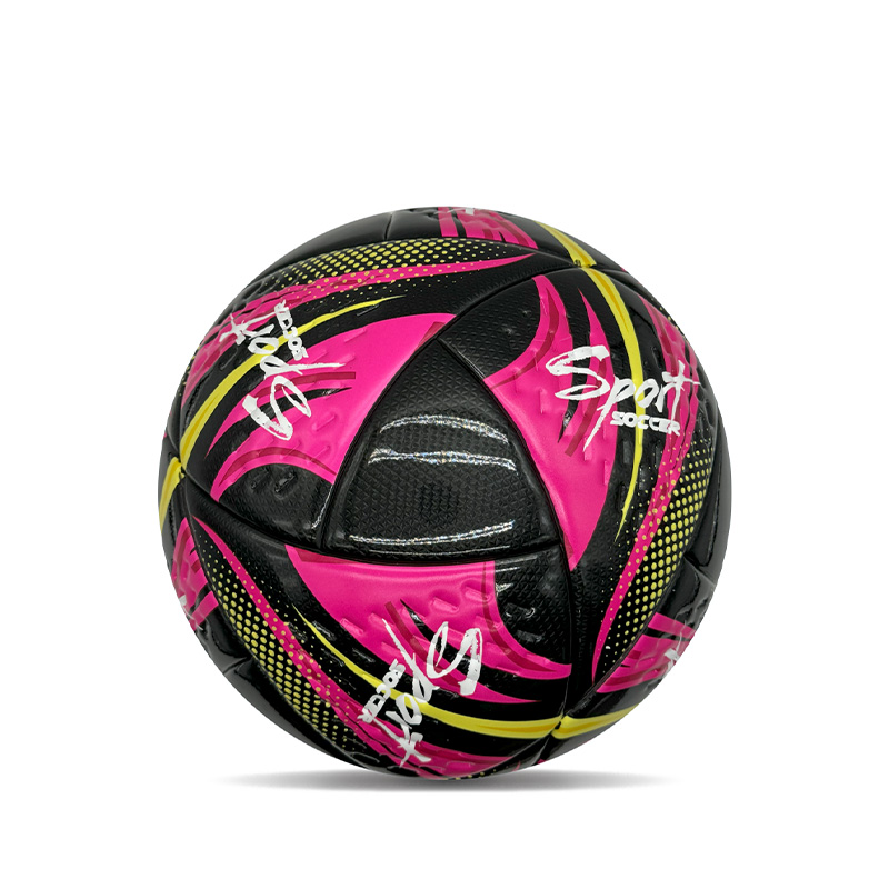 Speciaal type glanzende dubbele spiegel PU Aangepast Personaliseerde voetbal Bal Maat 5 Pink Gift Football